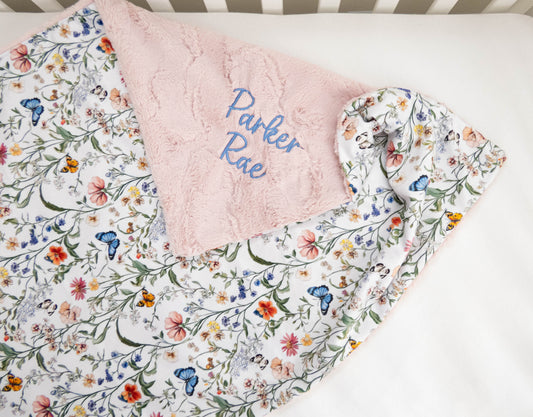 Wildflower Fields Floral Personalized Child Blanket
