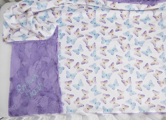 Butterflies Personalized Child Blanket