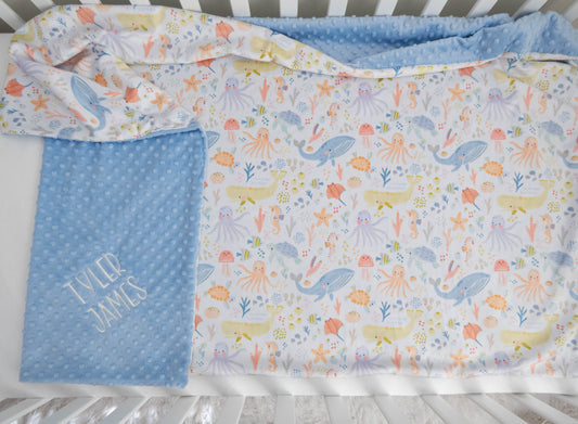 Ocean Friends Personalized Child Size Blanket