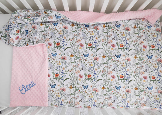 Wildflower Fields Floral Personalized Child Blanket