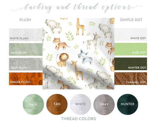 Safari Animals Personalized Baby Blanket