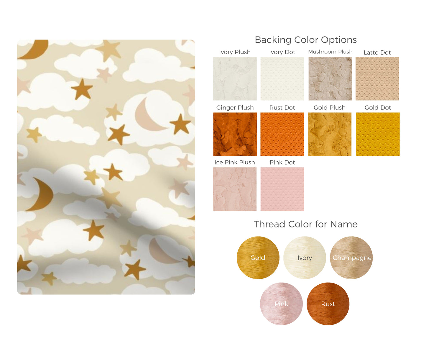 Neutral Stars Personalized Baby Blanket