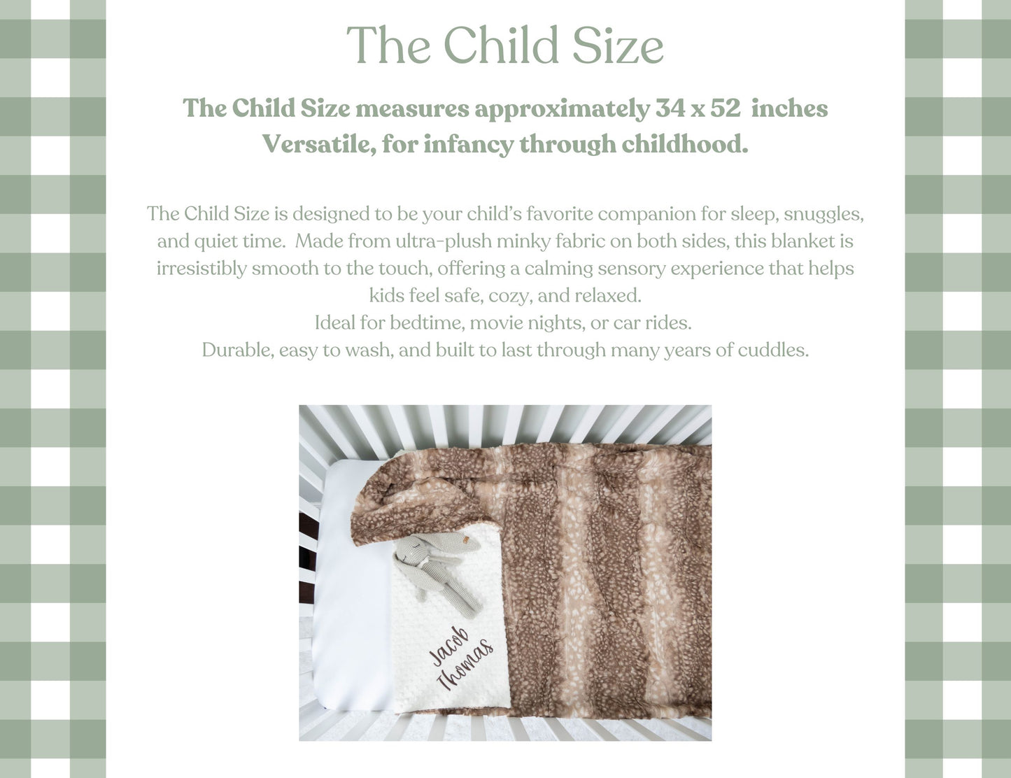 Teddy Bears Personalized Child Size Blanket