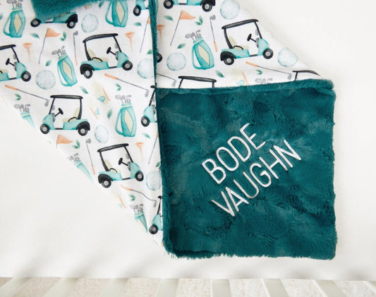 Golf Personalized Baby Blanket Size