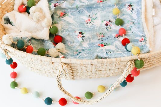 Blue Wild Horses Baby Blanket