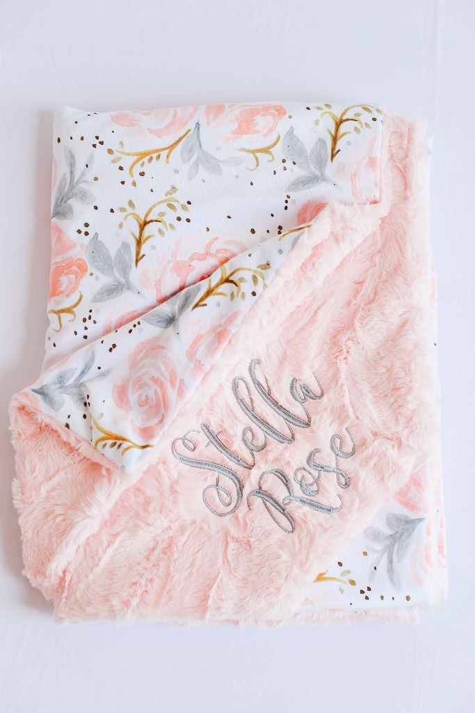Champagne Rose Baby Blanket