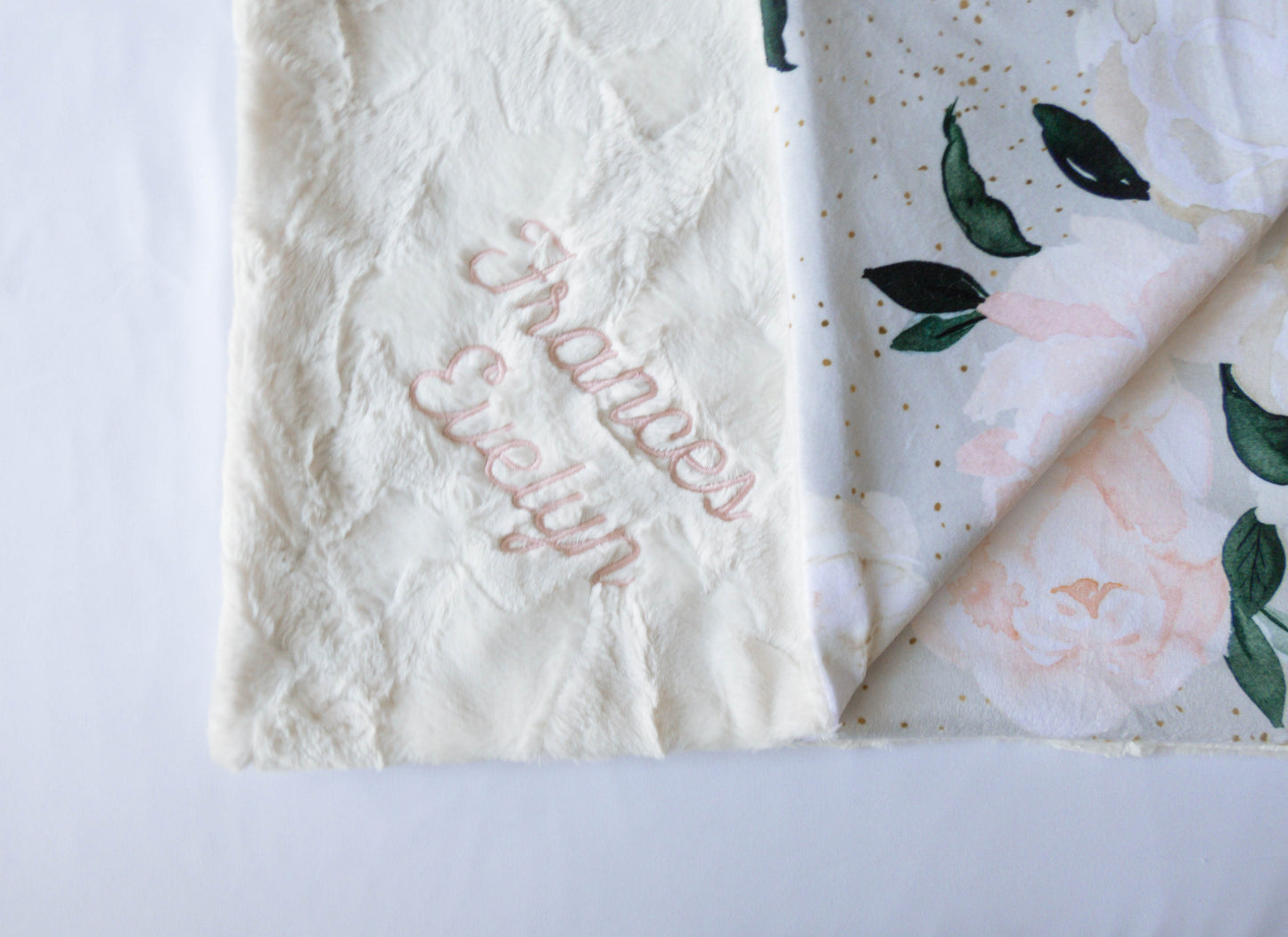 Vintage Blush Floral Baby Blanket