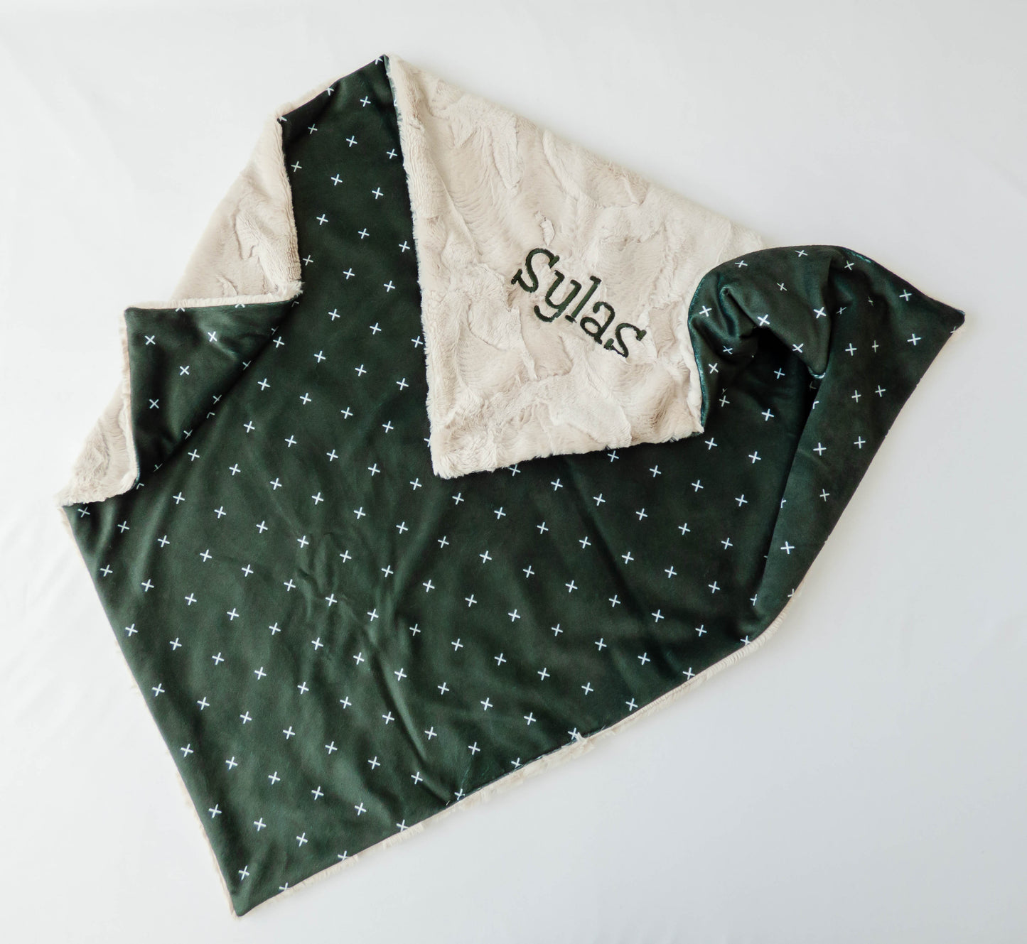Olive X's Green Baby Blanket