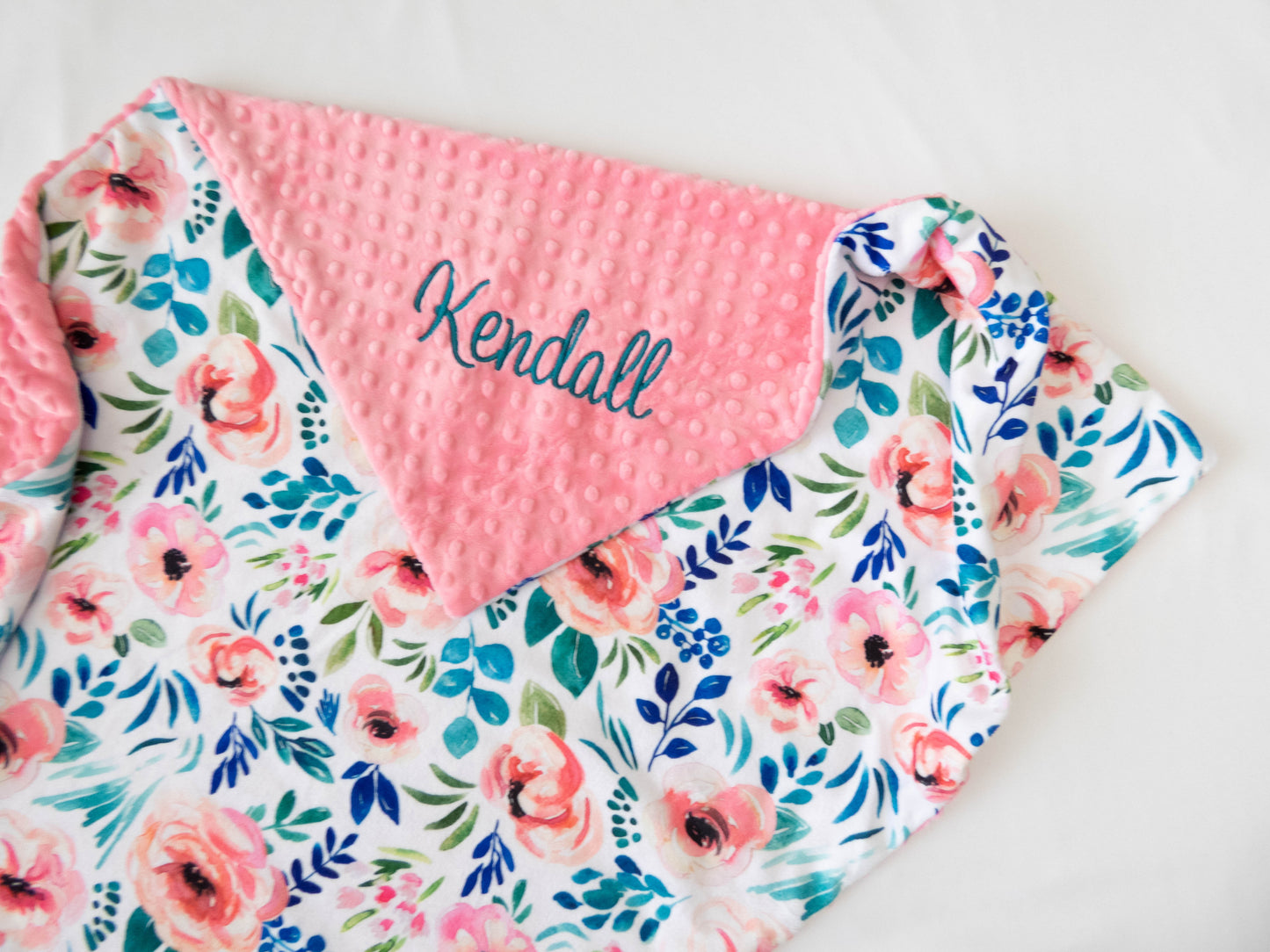 Avaleigh Floral Personalized Baby Blanket