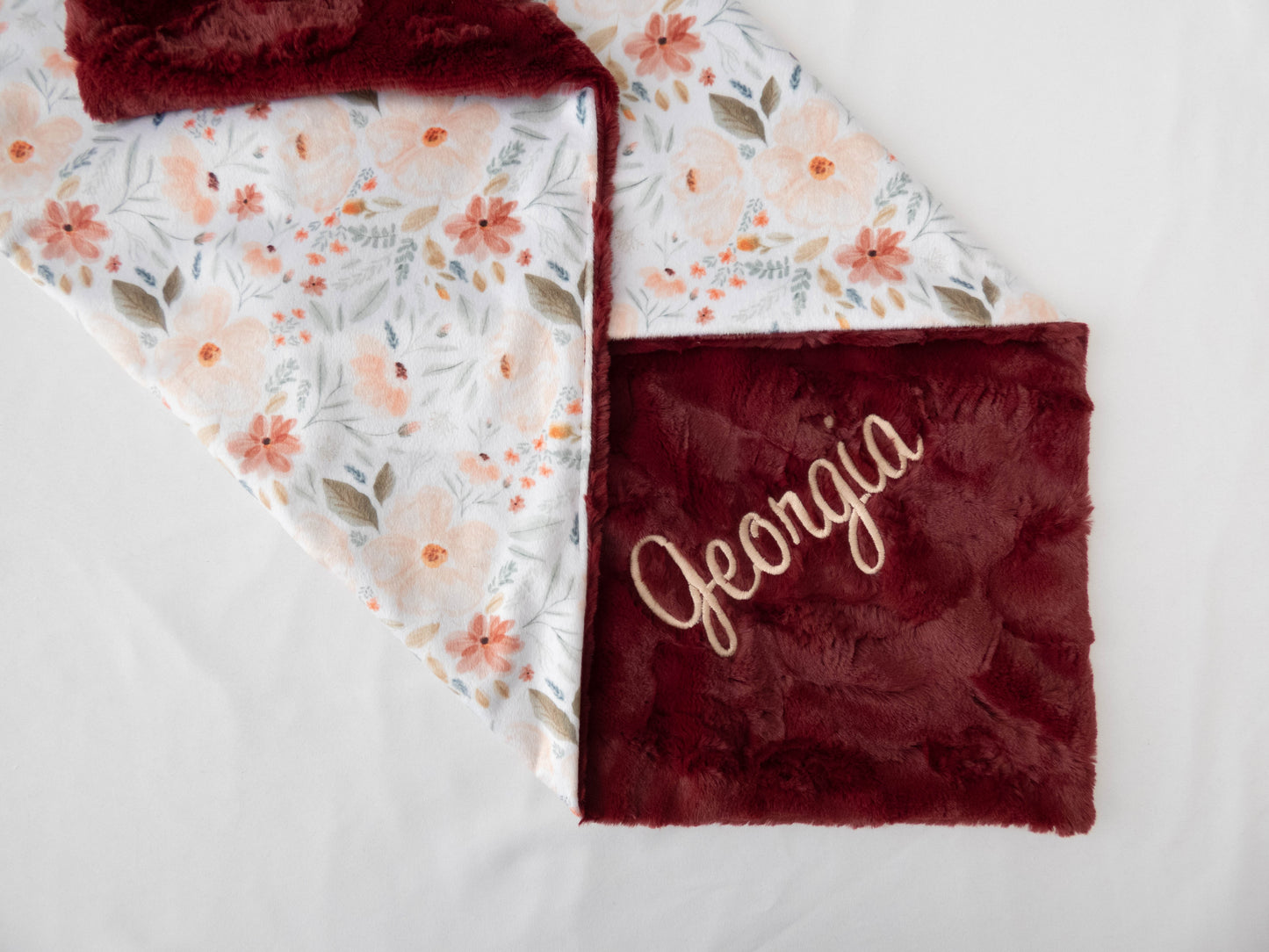 Valencia Gardens Floral Personalized Baby Blanket