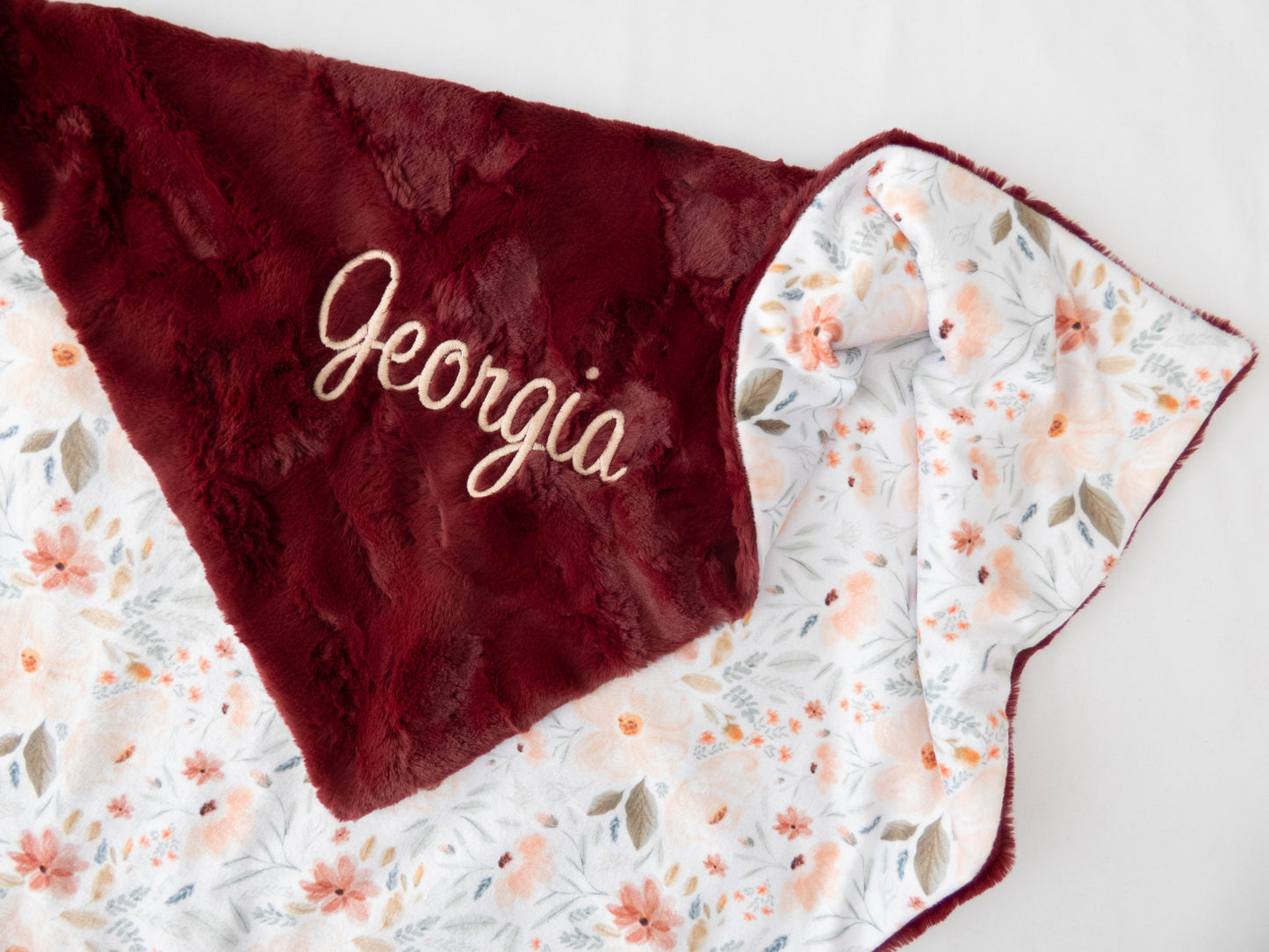 Valencia Gardens Floral Personalized Baby Blanket