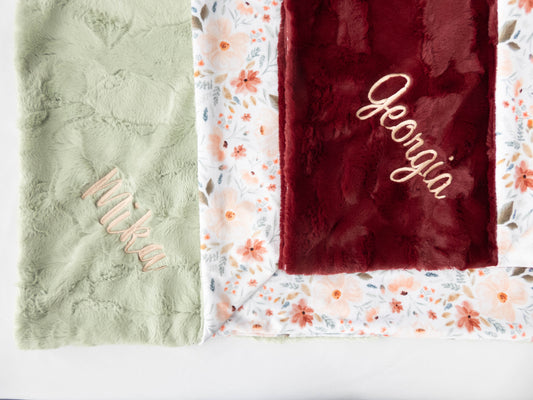 Valencia Gardens Floral Personalized Baby Blanket