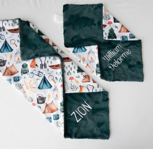 Camping Personalized Baby Blanket