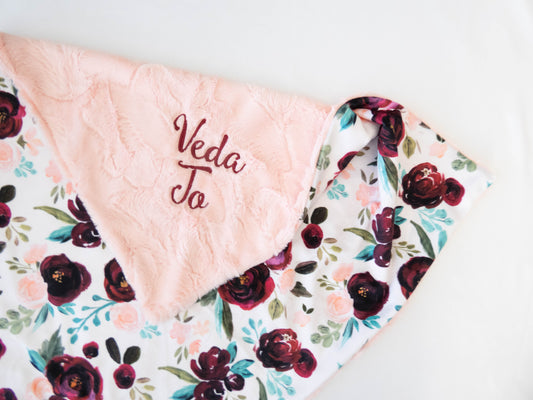 Valentina Rose Floral Baby Blanket