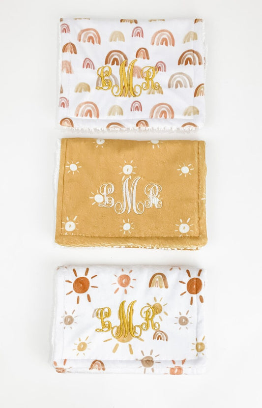 Add Embroidery to THREE Burp Cloths